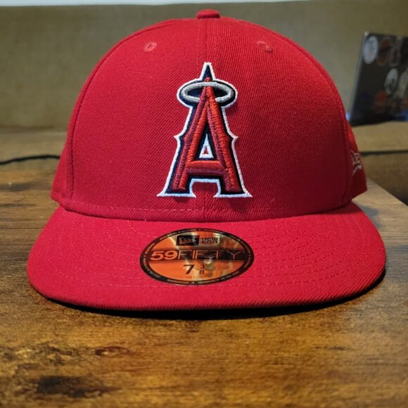 New Era 59Fifty Men Women Cap Los Angeles Angels of Anaheim Red Game Fitted Hat - Picture 1 of 7
